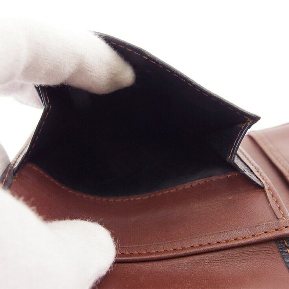 DUNHILL Bi -fold Wallet Logo Plate Leather Authentic - Picture 5 of 11